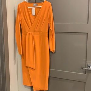 Long sleeve orange dress